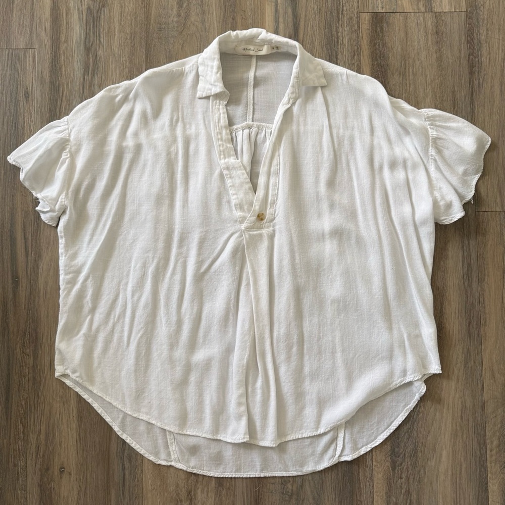 Mustard Seed Oversized Flutter Sleeve Top